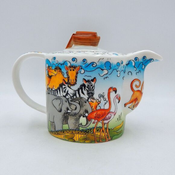 Paul Cardew Noah’s Ark Ceramic Teapot 2008 Animal Design Multicolor W/Box - Picture 1 of 11